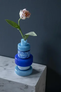 Vaas Golas Mondgeblazen glas - Blauw - Loft24.nl