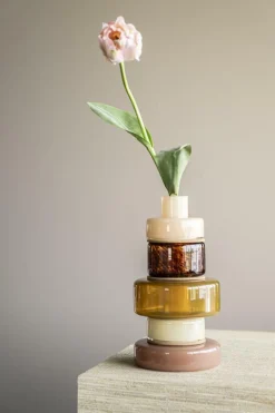 Vaas Golas Mondgeblazen glas - Bruin - Loft24.nl