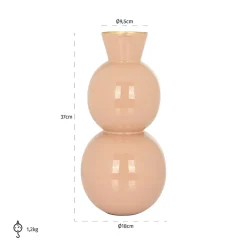 Vaas Jared 37cm hoog kleur Roze - Loft24.nl