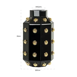 Vaas Justa 40cm kleur Zwart - Loft24.nl