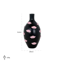 Vaas Kisses Resin kleur Zwart/Roze - Loft24.nl