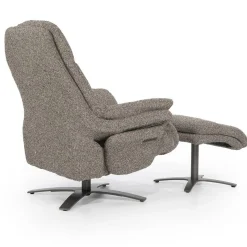 Verstelbare Fauteuil Caleb Met voetenbank - Taupe - Loft24.nl