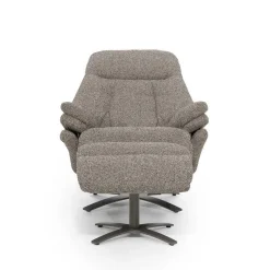 Verstelbare Fauteuil Caleb Met voetenbank - Taupe - Loft24.nl