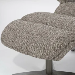 Verstelbare Fauteuil Caleb Met voetenbank - Taupe - Loft24.nl