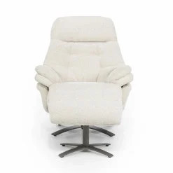 Verstelbare Fauteuil Caleb Met voetenbank - Beige - Loft24.nl