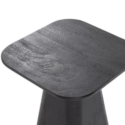 Vierkante Bijzettafel Aron Mangohout - Zwart 40 cm - Loft24.nl