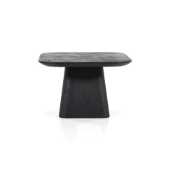 Vierkante Bijzettafel Aron Mangohout - Zwart 60 cm - Loft24.nl