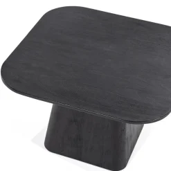 Vierkante Bijzettafel Aron Mangohout - Zwart 60 cm - Loft24.nl