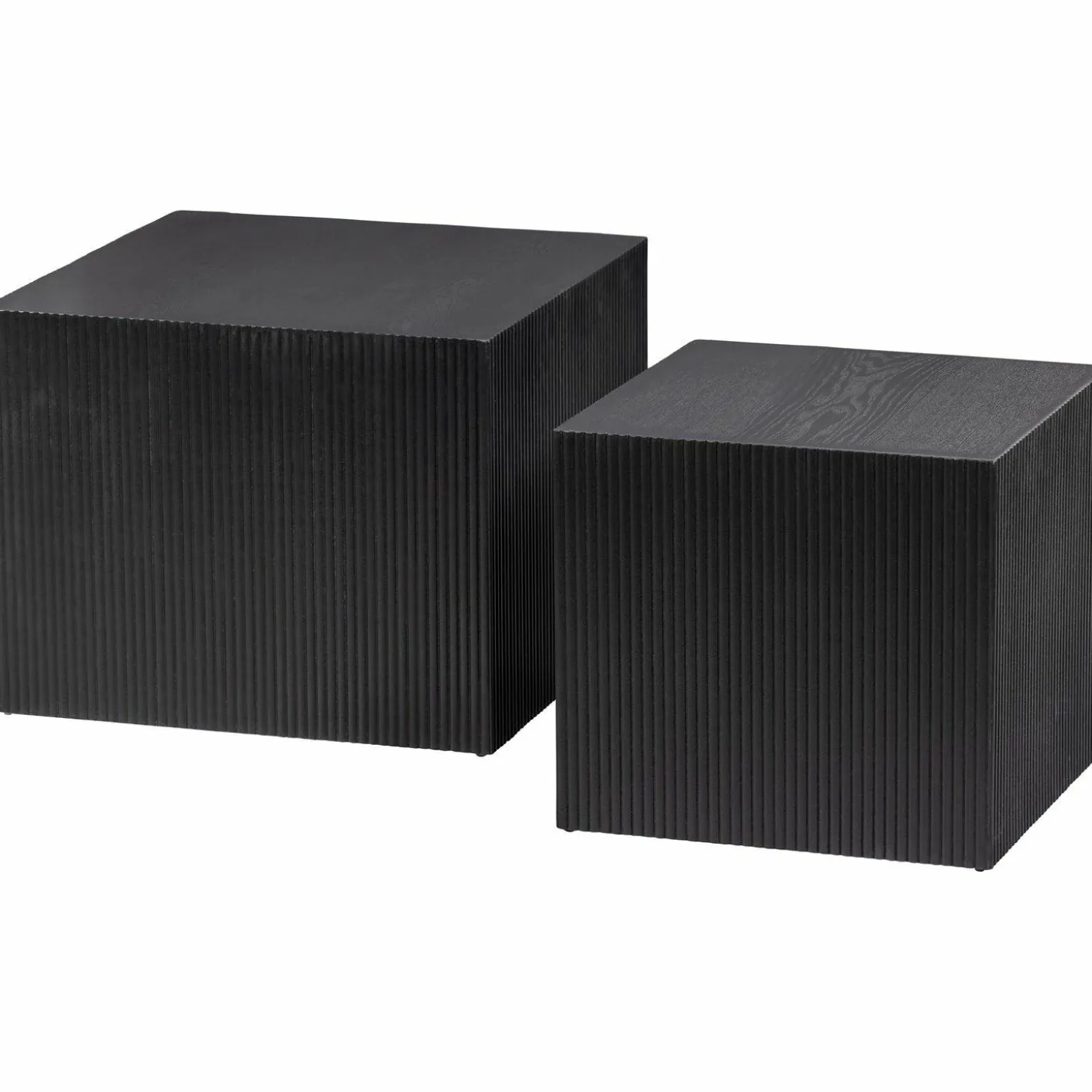 Vierkante Bijzettafel Sanne Set van 2 stuks zwart - Loft24.nl