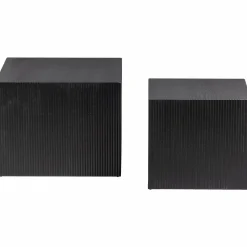 Vierkante Bijzettafel Sanne Set van 2 stuks zwart - Loft24.nl