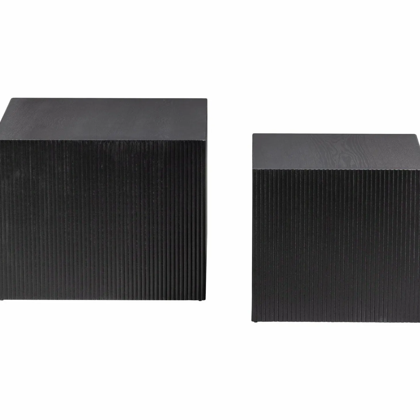 Vierkante Bijzettafel Sanne Set van 2 stuks zwart - Loft24.nl