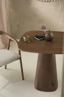 Vierkante Bistrotafel Aron Mangohout 80 x 80cm - Lichtbruin - Loft24.nl