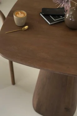 Vierkante Bistrotafel Aron Mangohout 80 x 80cm - Lichtbruin - Loft24.nl