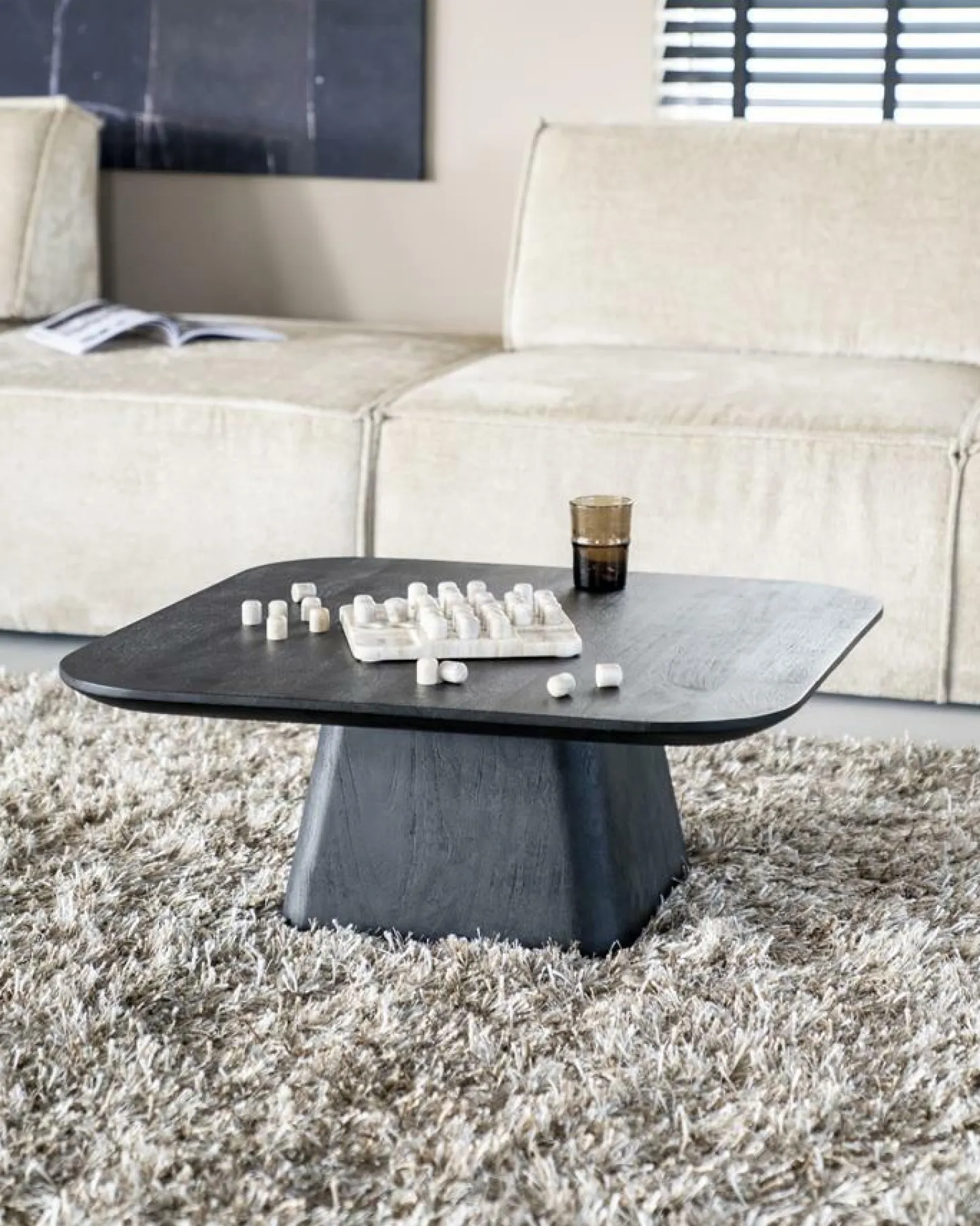 Vierkante Salontafel Aron Mangohout - Bruin 80 cm - Loft24.nl