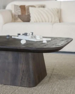 Vierkante Salontafel Aron Mangohout - Bruin 80 cm - Loft24.nl