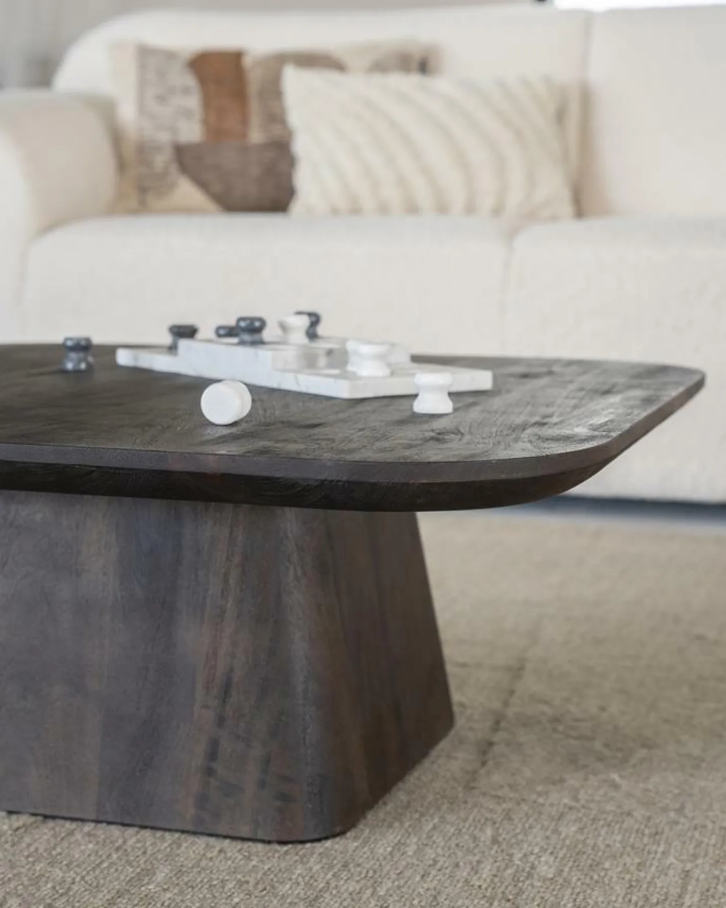 Vierkante Salontafel Aron Mangohout - Bruin 80 cm - Loft24.nl