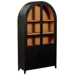 Vitrinekast Rotondi Mangohout 220 x 120 - Zwart - Loft24.nl