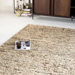 Vloerkleed Takara Wol 290 x 390 cm - Mosterdgeel - Loft24.nl