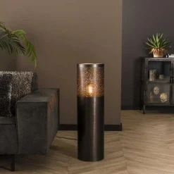 Vloerlamp Cilinder Zwart Nikkel - 60 cm - Loft24.nl