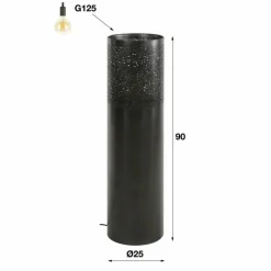 Vloerlamp Cilinder Zwart Nikkel - 90 cm - Loft24.nl