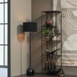 Vloerlamp Foss 129cm kleur Antique Zwart (excl. kap) - Loft24.nl