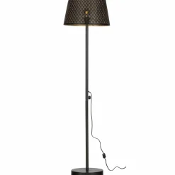 Vloerlamp Kars kleur Zwart/Antique Brass - Loft24.nl
