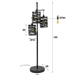 Vloerlamp Spindle - 3 lampen - Loft24.nl