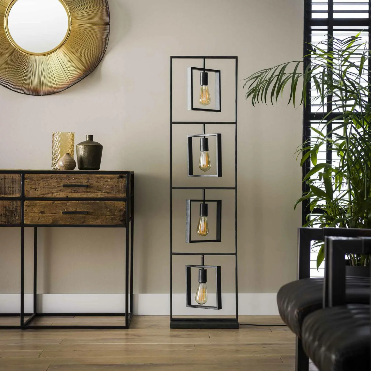 Vloerlamp Turn Square - 4 lampen - Loft24.nl