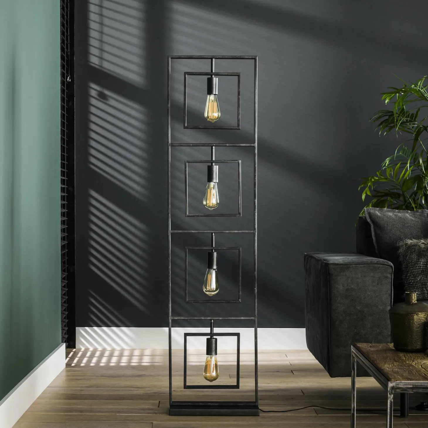 Vloerlamp Turn Square - 4 lampen - Loft24.nl