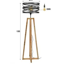 Vloerlamp Twist Houten Kruis Frame - 1 lamp - Loft24.nl