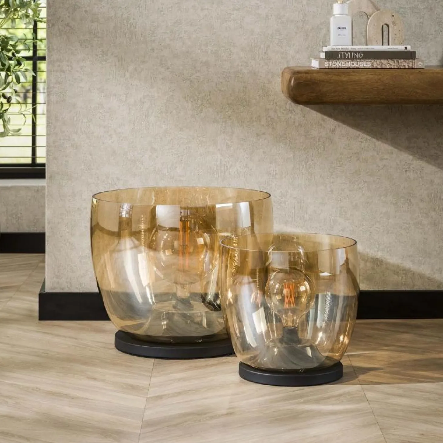 Vloerlamp UP XL - Amber Glas - Loft24.nl