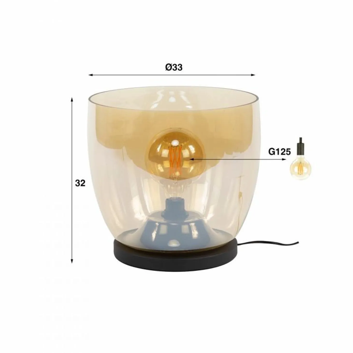 Vloerlamp UP XL - Amber Glas - Loft24.nl