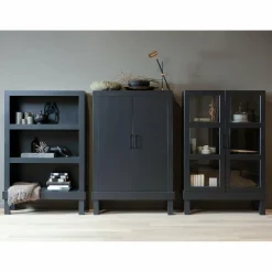 Wandkast Bonk Grenen, 160 x 107cm - Zwart - Loft24.nl