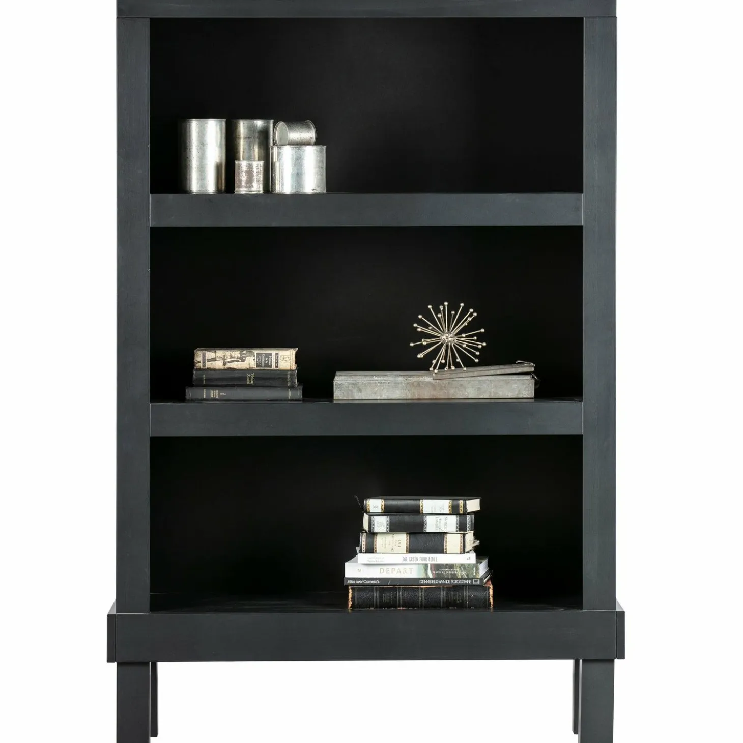 Wandkast Bonk Grenen, 160 x 107cm - Zwart - Loft24.nl