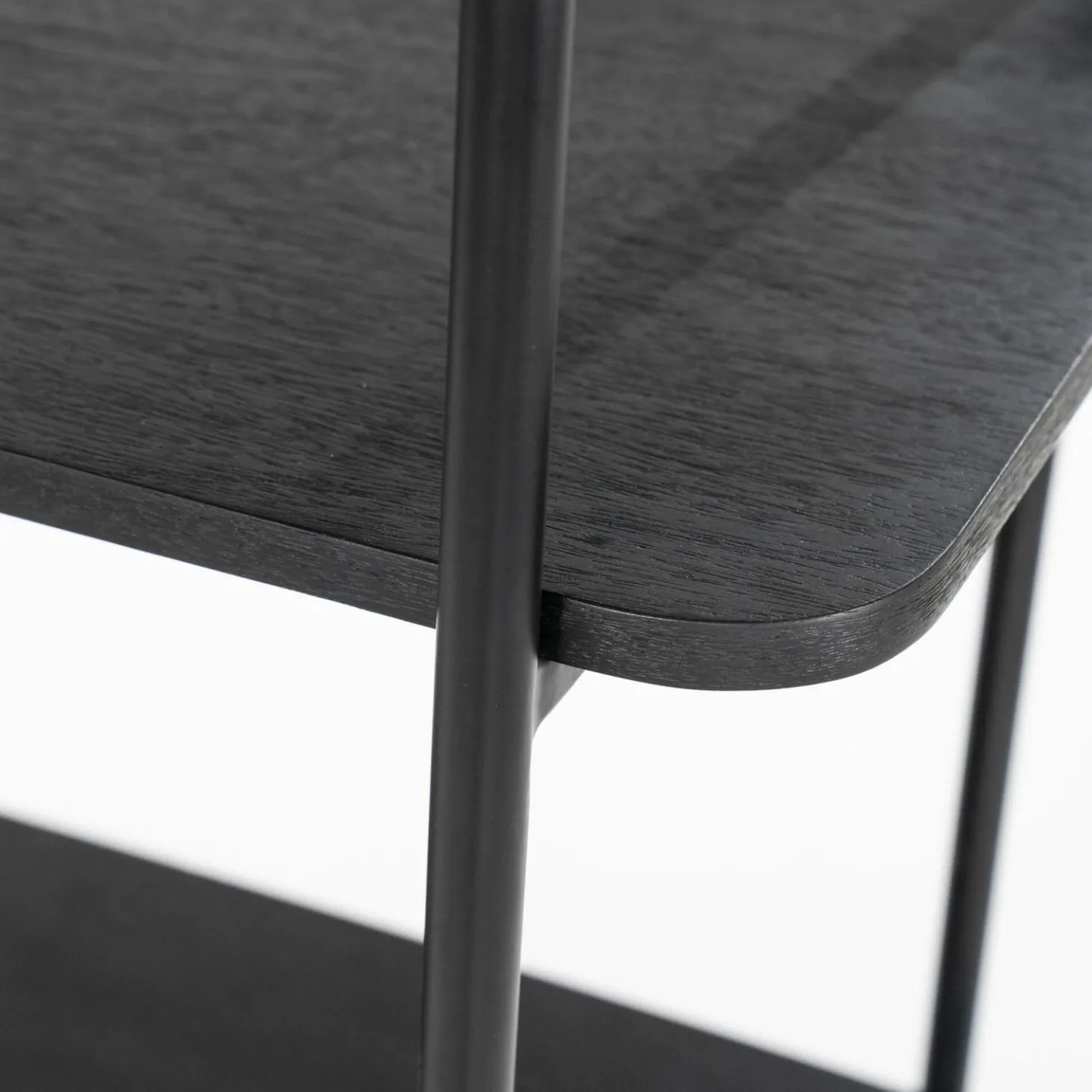 Wandkast James Mangohout en Metaal 96x210cm - Zwart - Loft24.nl