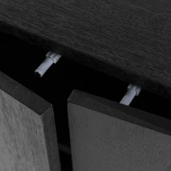 Wandkast James Mangohout en Metaal 96x210cm - Zwart - Loft24.nl