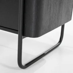 Wandkast James Mangohout en Metaal 96x210cm - Zwart - Loft24.nl