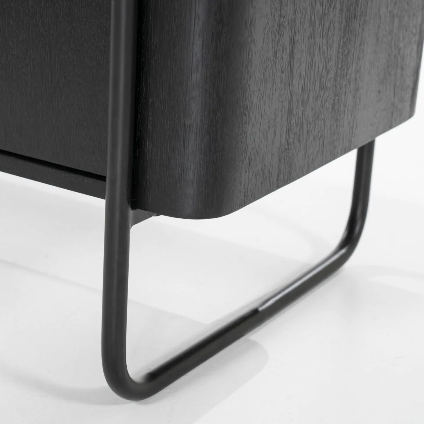 Wandkast James Mangohout en Metaal 96x210cm - Zwart - Loft24.nl