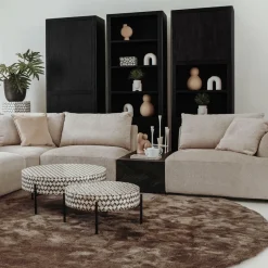 Wandkast Tenna Mangohout 220 x 80 cm - Zwart - Loft24.nl