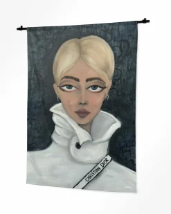 Wandkleed Lady in the white coat - zelf samenstellen - Loft24.nl