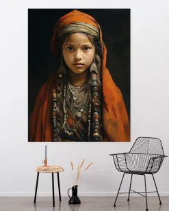 Wandkleed Traditional Girl - zelf samenstellen - Loft24.nl