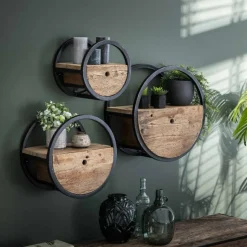 Wandplank Circular Hardhout - Ø50 - Loft24.nl