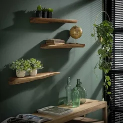 Wandplank Edge Acaciahout - Set van 3 stuks - Loft24.nl