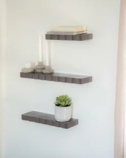 Wandplank Prinz Set van 3 stuks - Donker Taupe - Loft24.nl