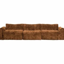 3-zits Bank Baggy 3D Geweven chenille - Middenbruin - Loft24.nl