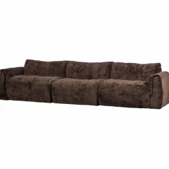 3-zits Bank Baggy 3D Geweven chenille - Donkerbruin - Loft24.nl