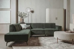 2,5-zits Hoekbank Leeds - Groen (Links) - Loft24.nl