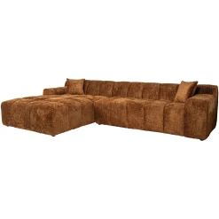 3-zits Loungebank Cube Links Chenille - Cinnamon - Loft24.nl