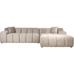 3-zits Loungebank Cube Rechts Chenille - Khaki - Loft24.nl