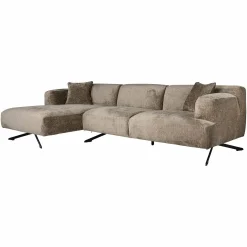 3-zits Loungebank Donovan Links Chenille - Taupe - Loft24.nl